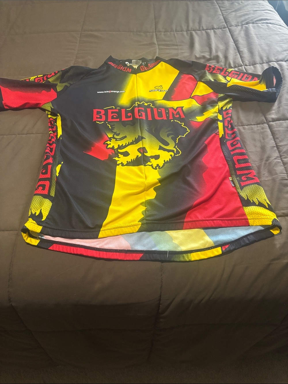 Belgium Short Sleeve Cycling Jersey - Black, Red & Yellow